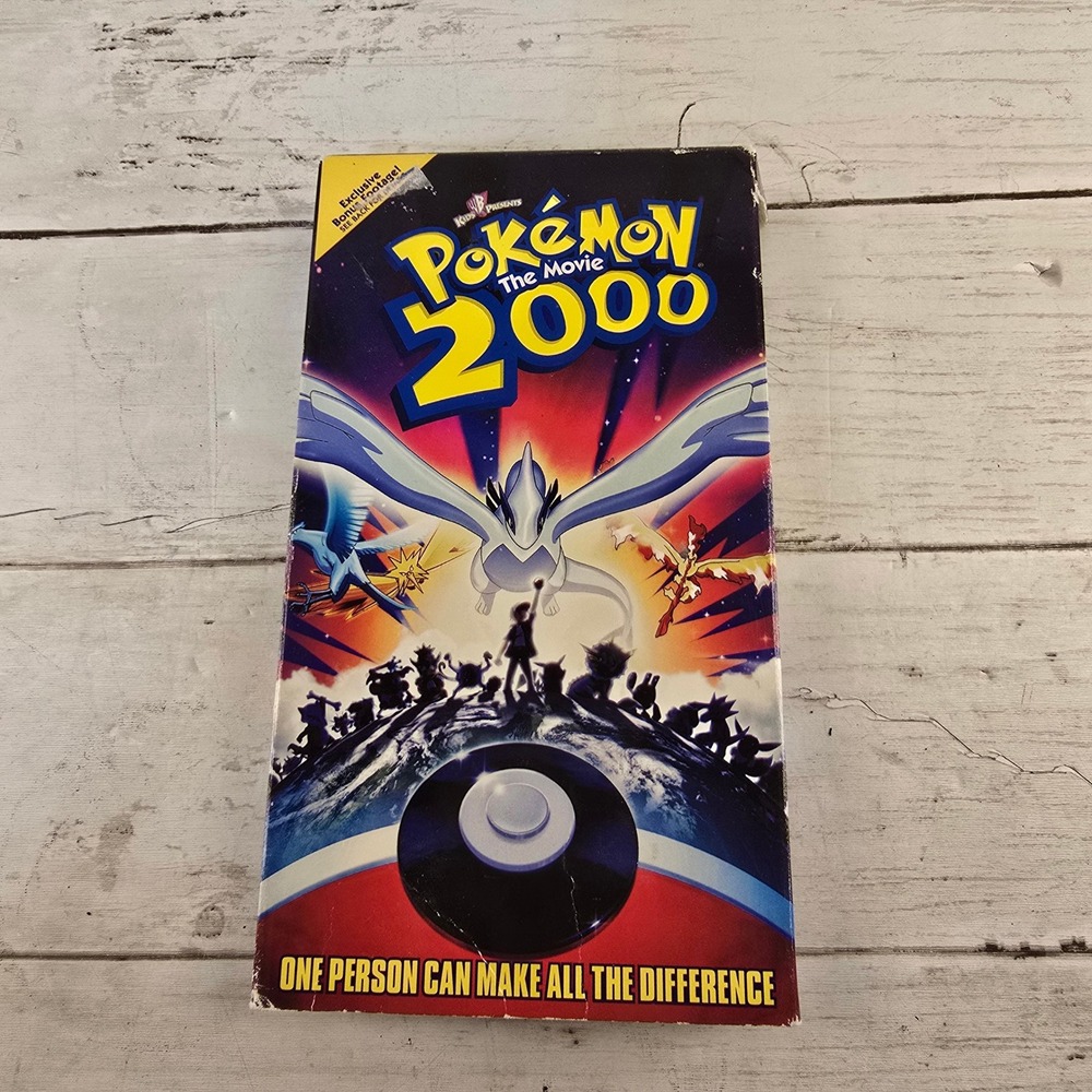 Y2K Pokemon Movie 2000 VHS Warner Home Video Pikachu's Rescue Adventure Lugia
